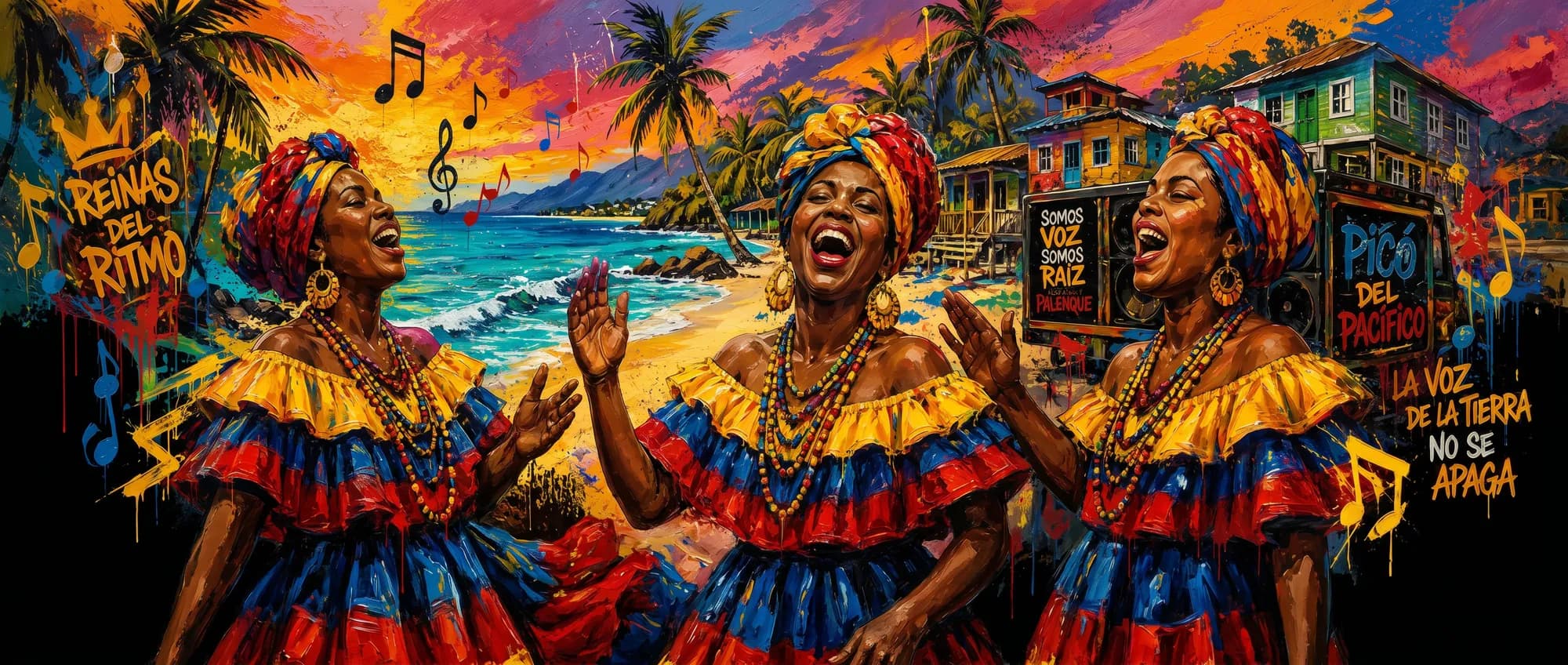 Artwork that inspires the sneaker Ritmo — Palenqueras · Cartagena