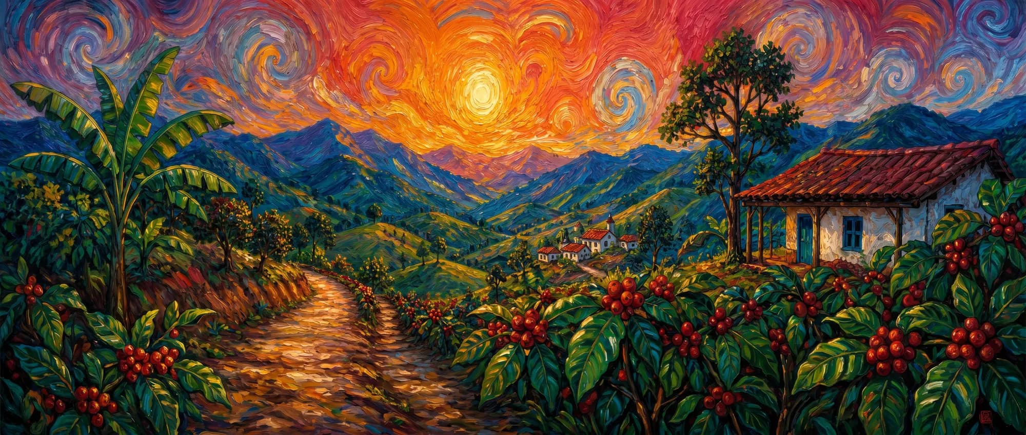 Artwork that inspires the sneaker El Cuadro — Coffee Region · The work of coffee